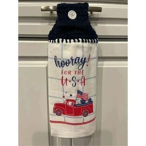 Crochet Top Kitchen Towel- Hooray For The USA